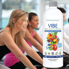 Berry-flavored Vibe served in a glass for daily wellness.