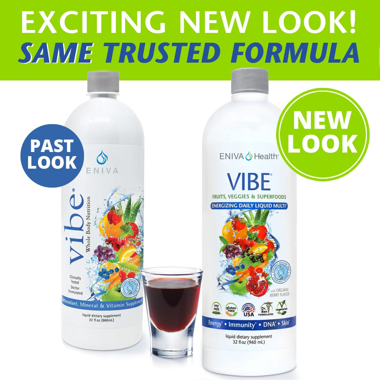 Nutrition facts highlight quality ingredients in Eniva Health Vibe.