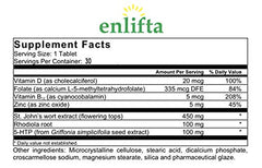 Enlifta 5-HTP and St. John's Wort capsules for natural mood support.