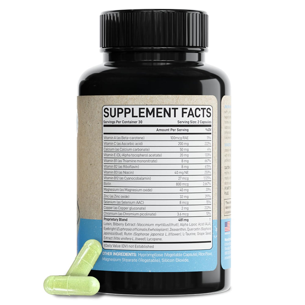 Enliven macular-health focus image underscores retina support.