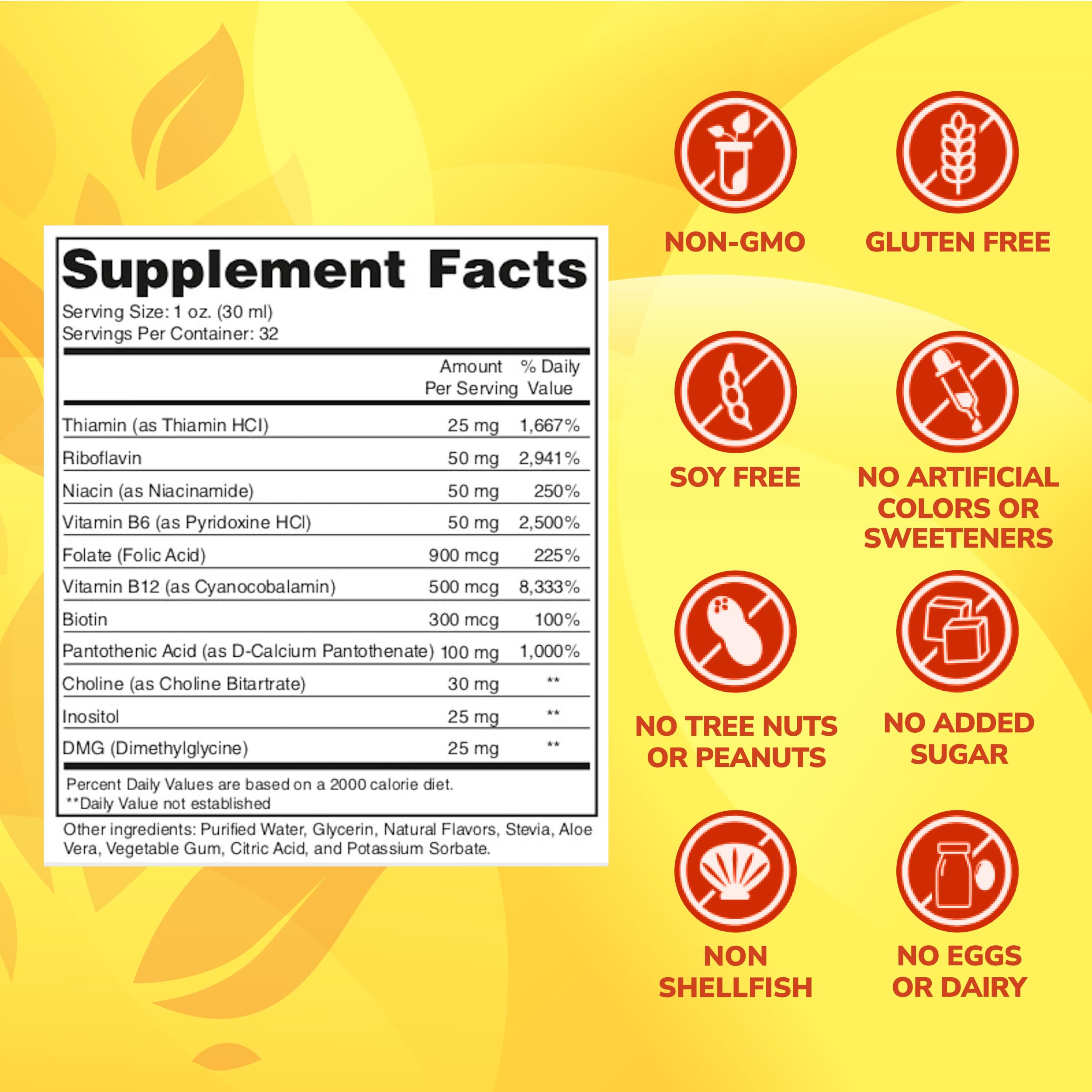 ENP Super B Complex Liquid pour demonstrates easy dosing for steady energy.