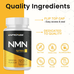 Arrangement of NMN lozenges ready for daily routine with Enprotess branding