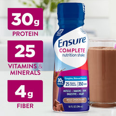 Ensure Complete strawberry bottle tasty nutrition with balanced vitamins and minerals.