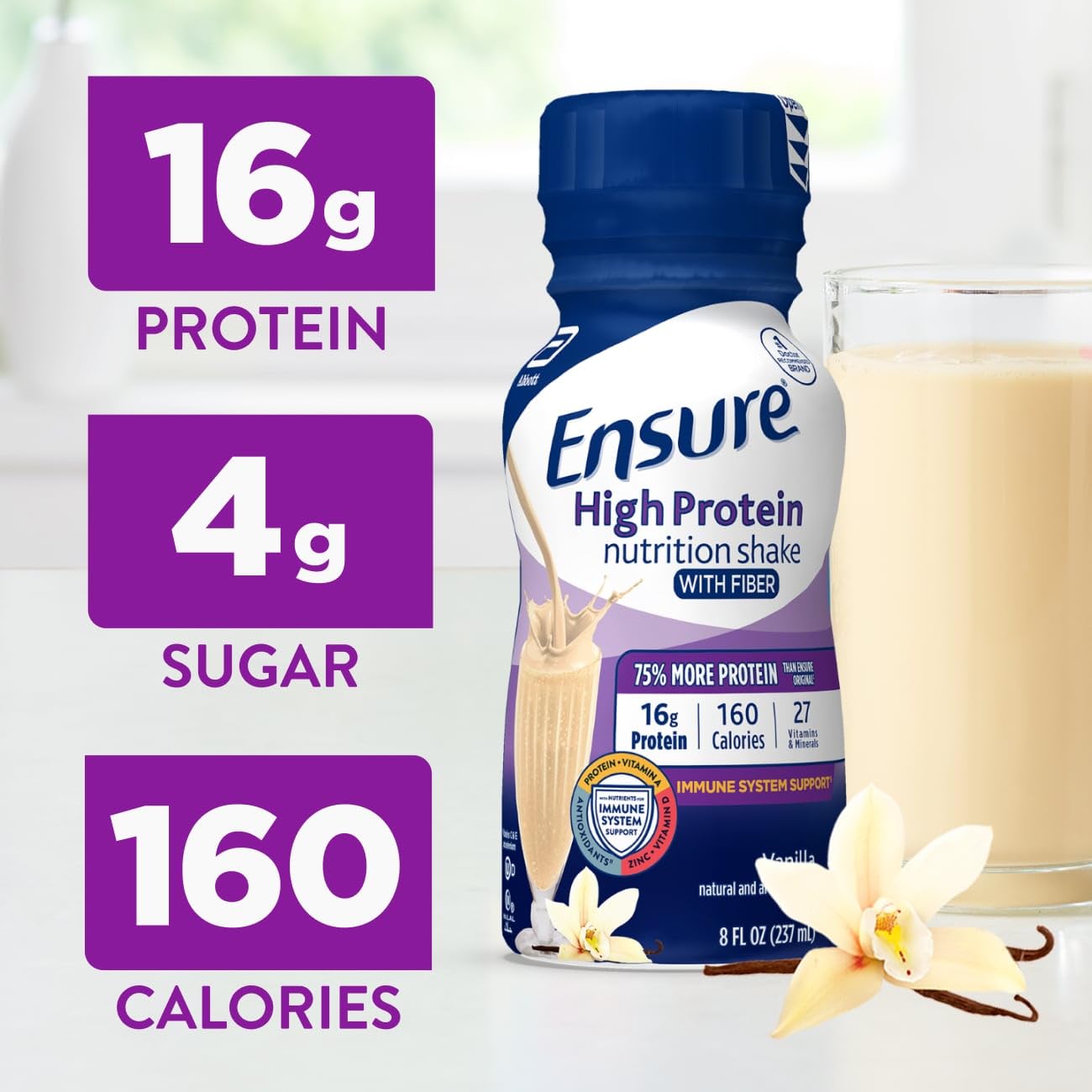 Ensure High Protein milk chocolate bottle for a satisfying snack