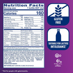 Close-up of Ensure High Protein nutrition panel and nutrients