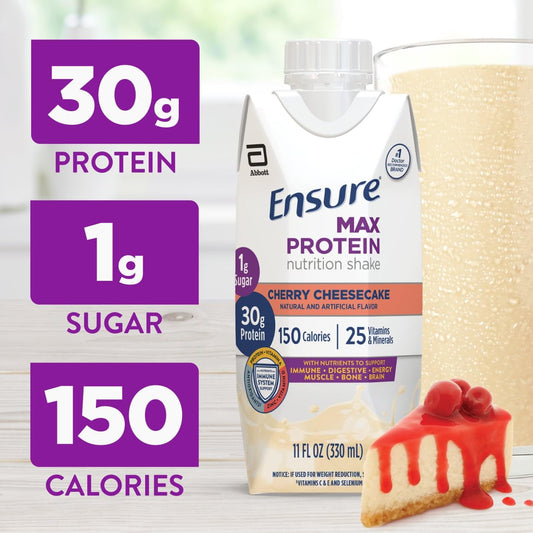 Ensure Max Protein Cherry Cheesecake pour, convenient post-workout snack