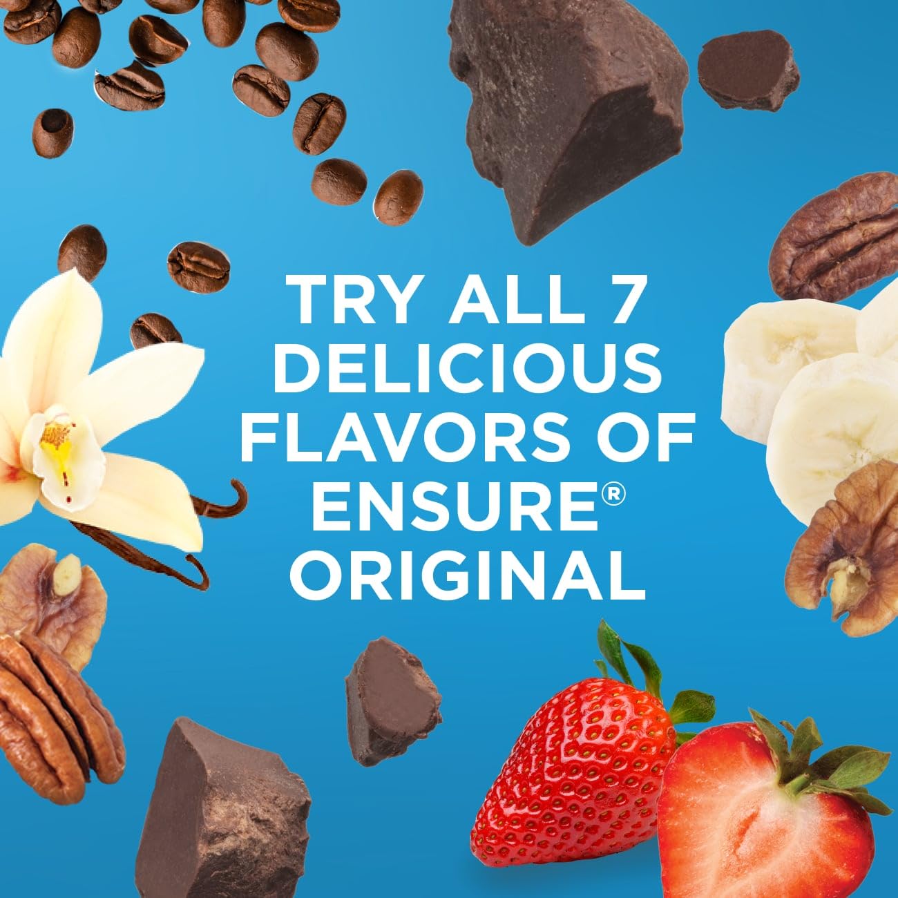 Ensure Original Banana Nut shake fridge backdrop signals convenient nutrition at hand.