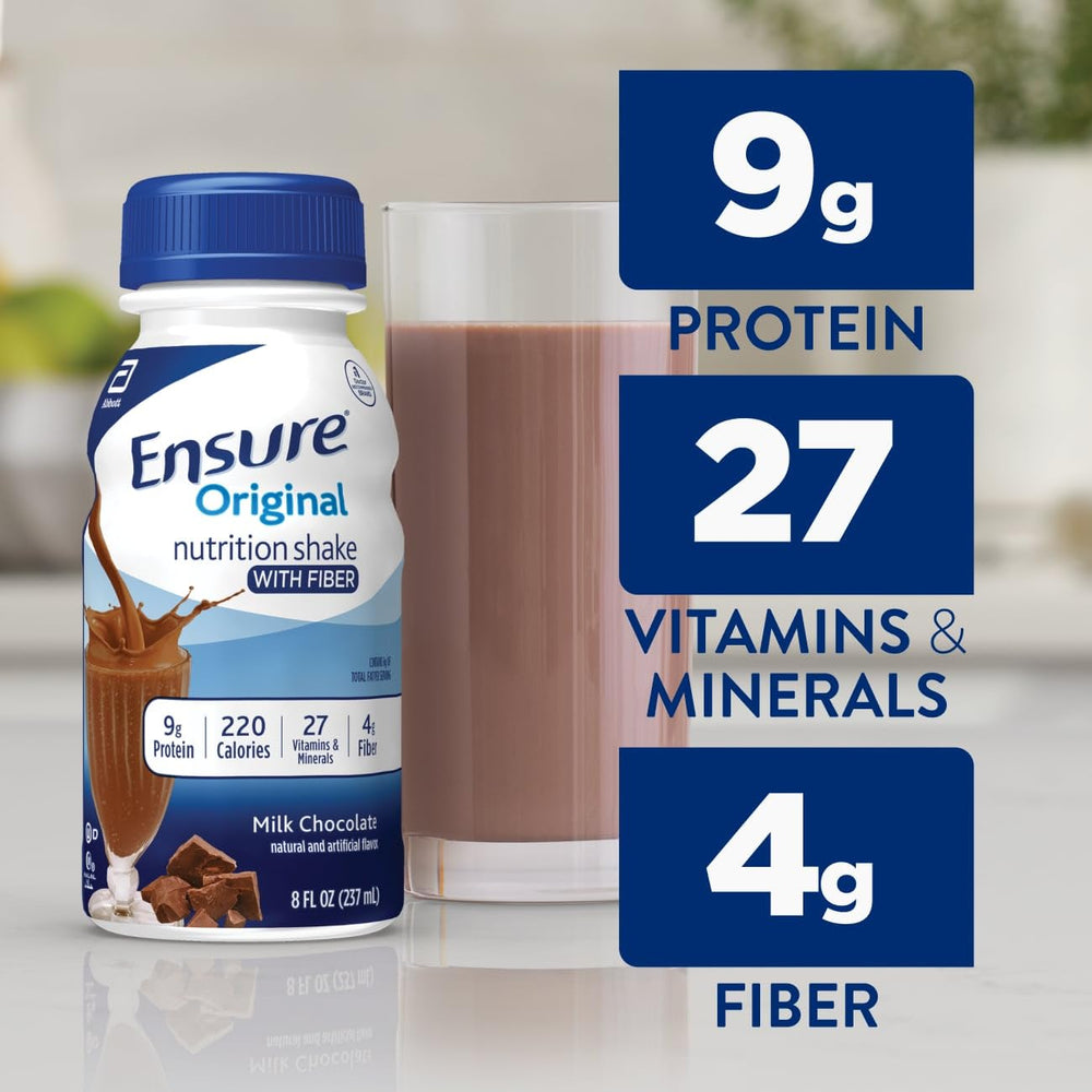 Ensure Original Milk Chocolate drink in glass – tasty small meal option