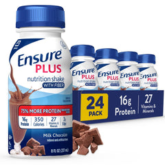 Ensure Plus Milk Chocolate Shake bottle front view showing 350 calories for nutrition goals