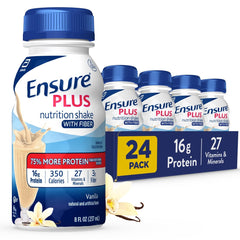 Ensure Plus Vanilla bottle ready for on-the-go nutrition.