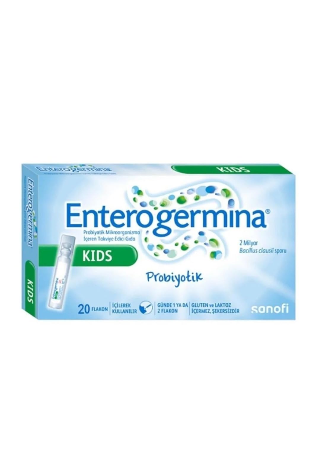 EnterogerminaKids 20-flakon bottle supports daily digestive balance