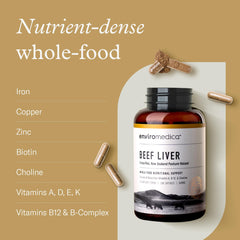 Enviromedica New Zealand pasture-raised beef liver provides nutrients