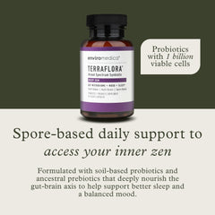 Terraflora Deep Zen spore probiotic capsules designed for resilient digestion.