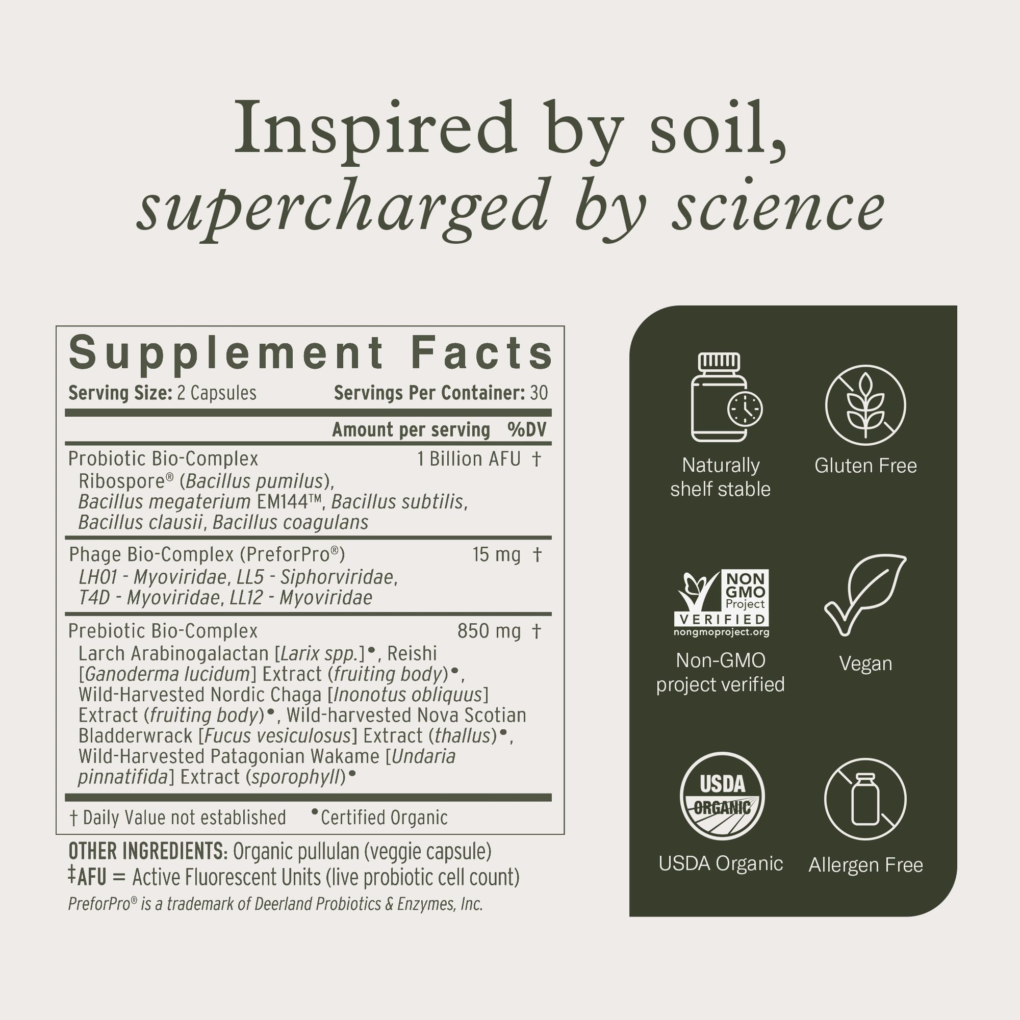 Enviromedica Terraflora synbiotic formula image shows antioxidants and riboflavin potential.