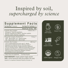 Enviromedica Terraflora synbiotic formula image shows antioxidants and riboflavin potential.