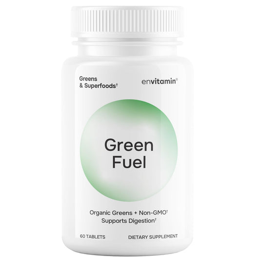 Envitamin Green Fuel bottle front view for daily greens on the go