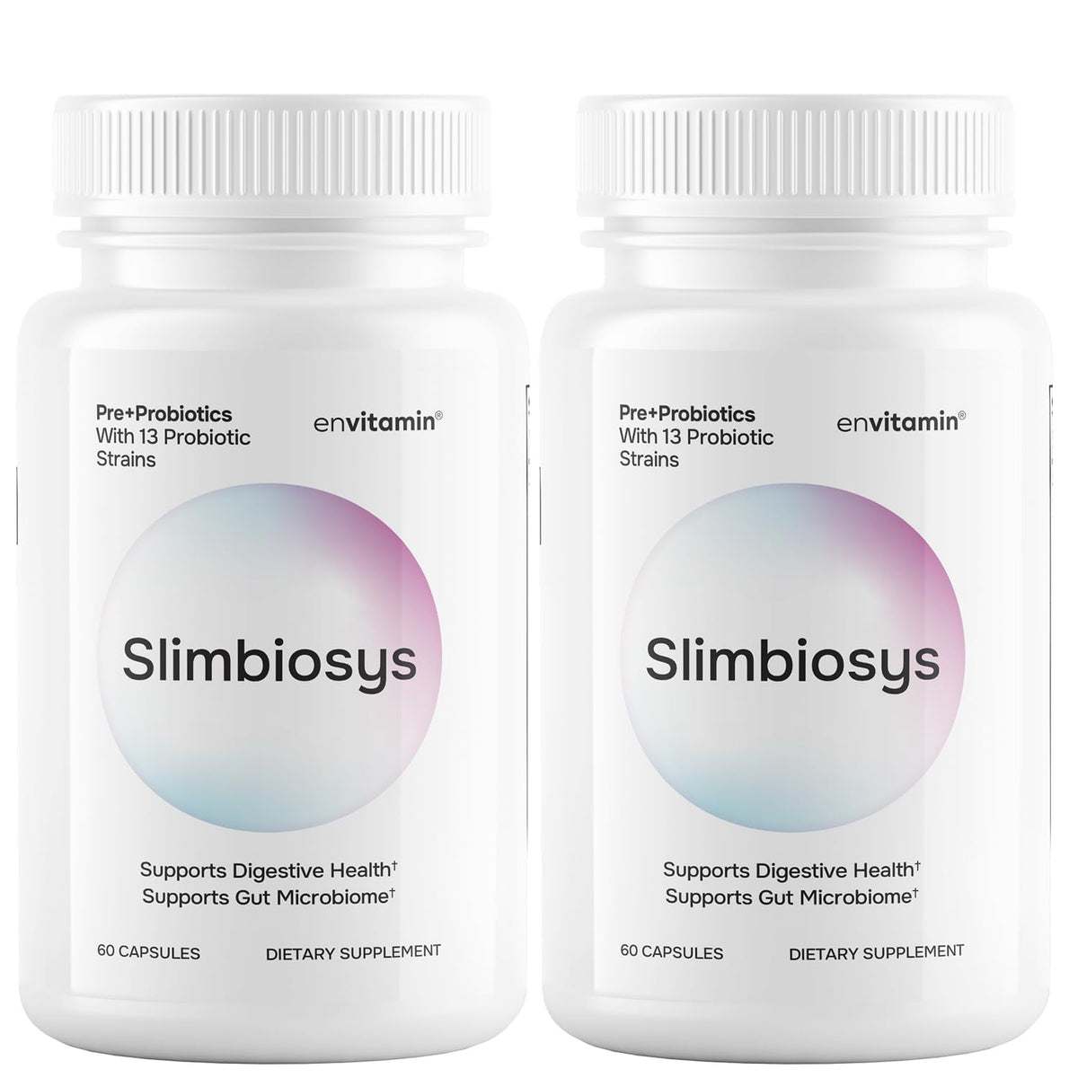 EnvVitamin Slimbiosys Ultra bottle label promotes daily gut support