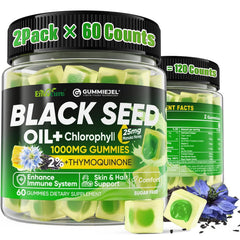 EnvyCure Black Seed Oil Gummies bottle label view for daily wellness support