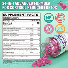 EnvyCure Cortisol Gummies label highlights 24-in-1 formula for balance.