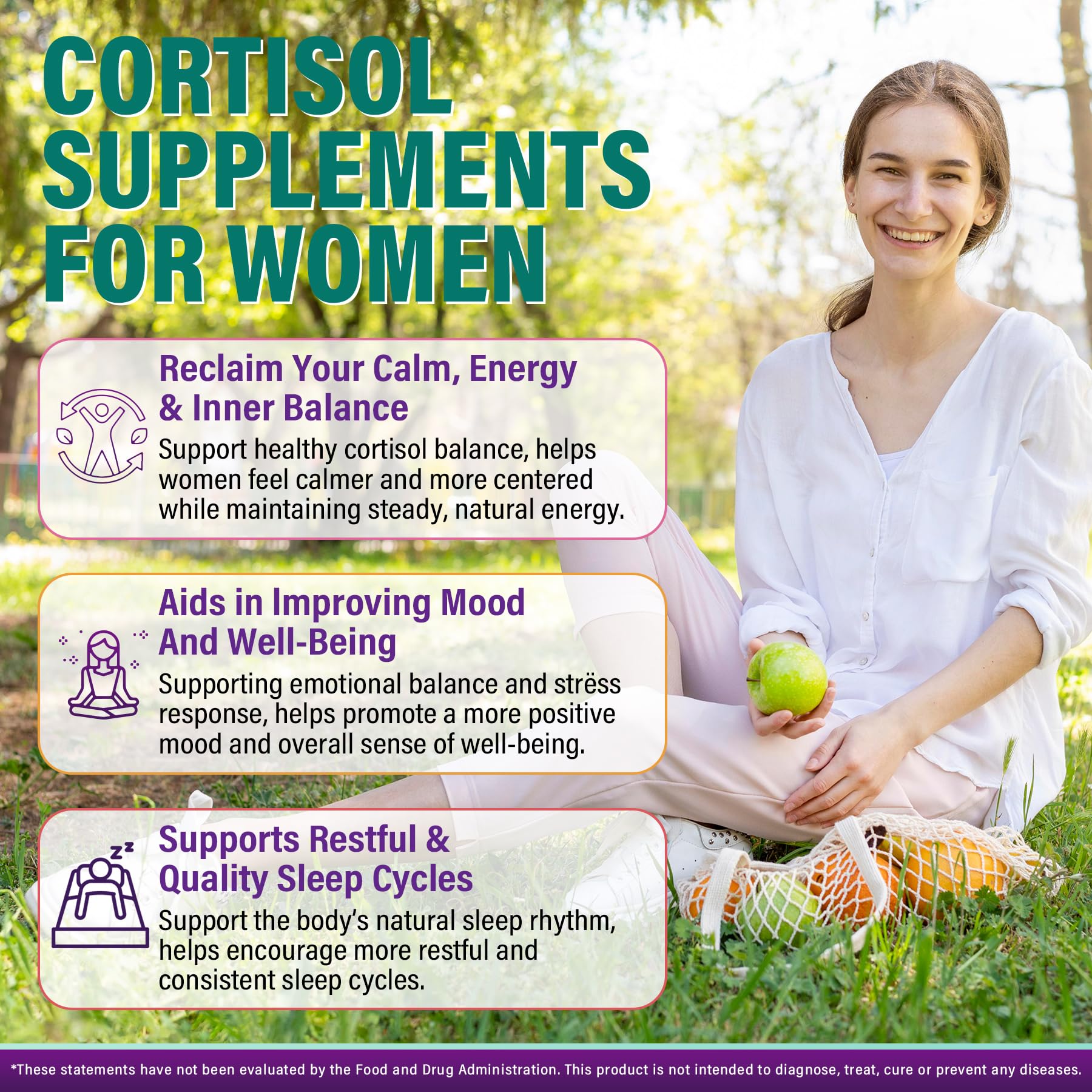 EnvyCure Cortisol Gummies packaging showing vegan, sugar-free formula and purity.