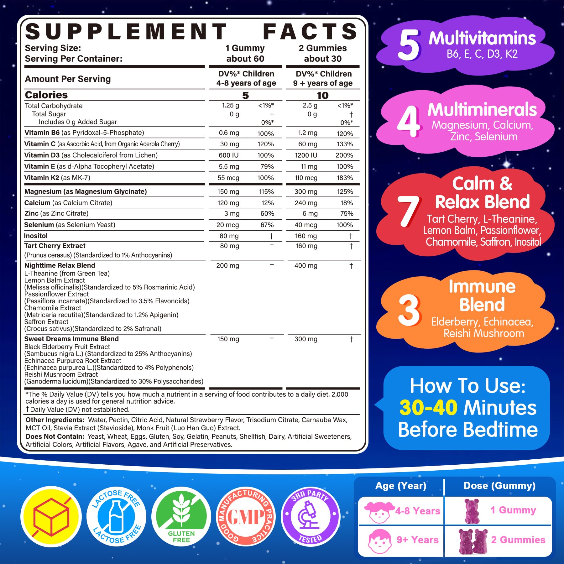 EnvyCure Kids Gummies strawberry close-up shows melatonin-free support for peaceful evenings.