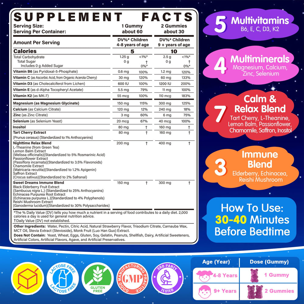EnvyCure Kids Gummies strawberry close-up shows melatonin-free support for peaceful evenings.