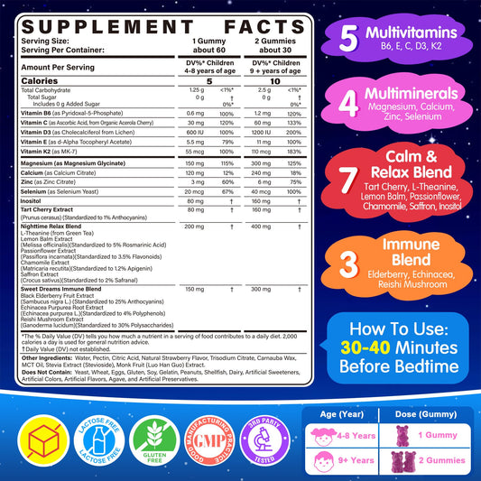 EnvyCure Kids Gummies strawberry close-up shows melatonin-free support for peaceful evenings.