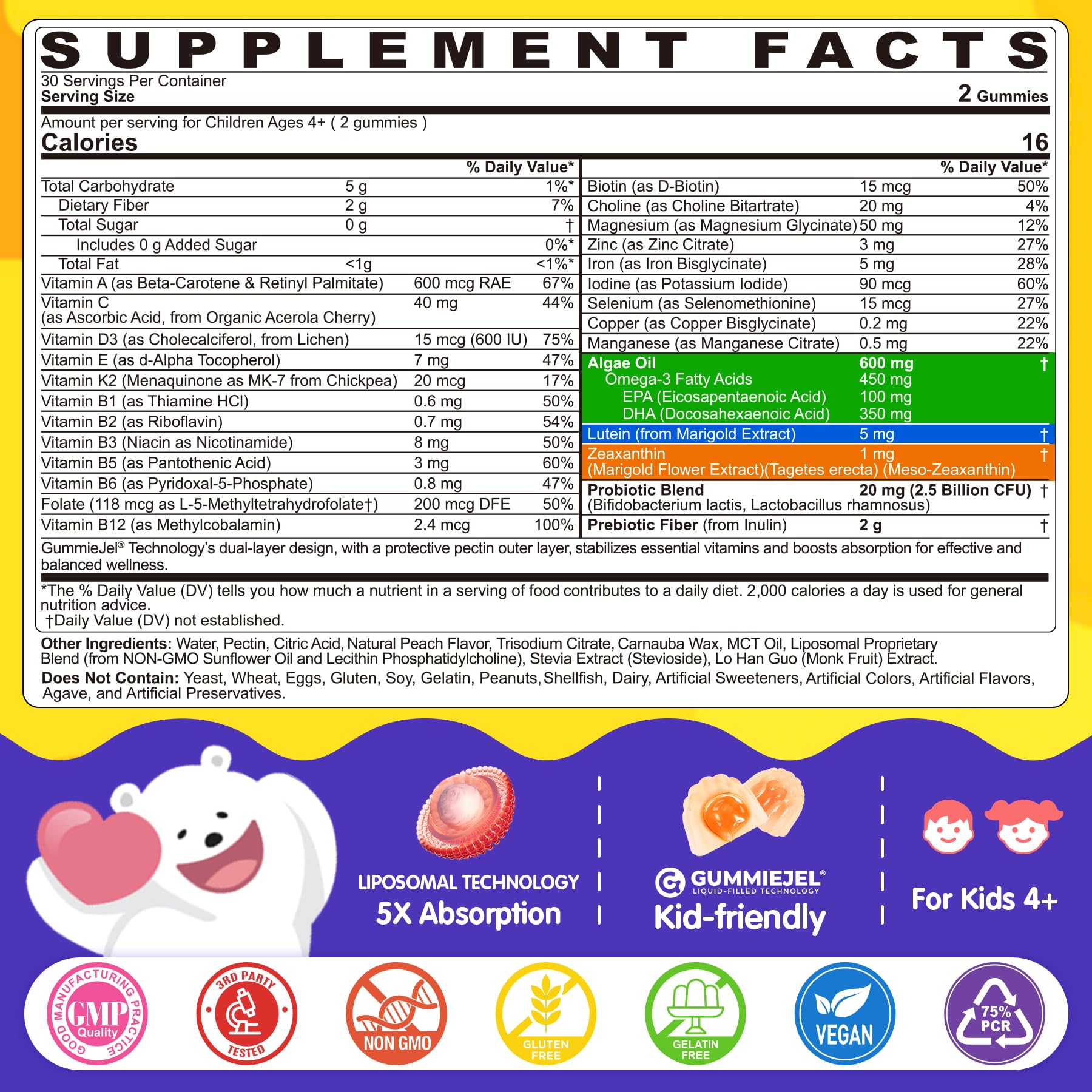 EnvyCure Kids Omega-3 DHA/EPA supports evolving brains and eye health.
