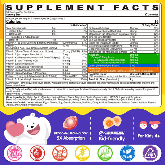 EnvyCure Kids Omega-3 DHA/EPA supports evolving brains and eye health.