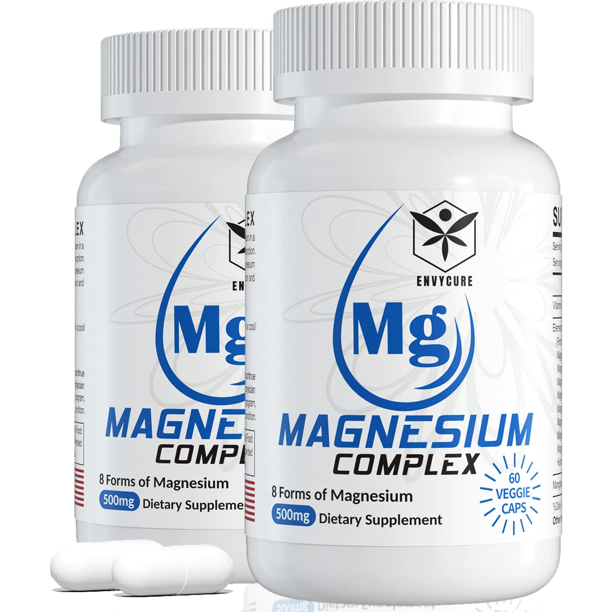 EnvyCure Magnesium Complex bottle front highlighting eight forms for calm support.