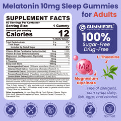 EnvyCure Melatonin Gummies bottle side showing drug-free formula