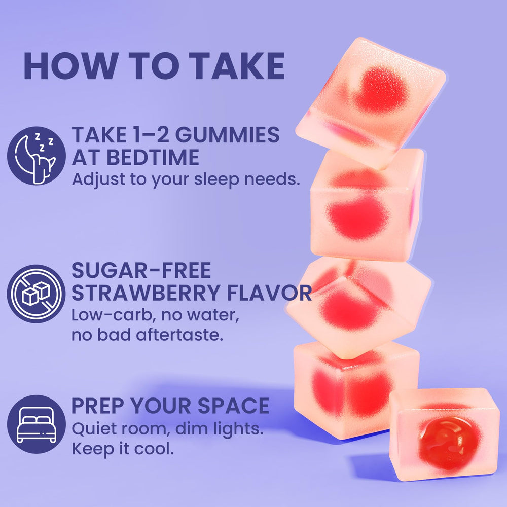 EnvyCure Melatonin Gummies sleep-relax scene in a cozy bedtime setup