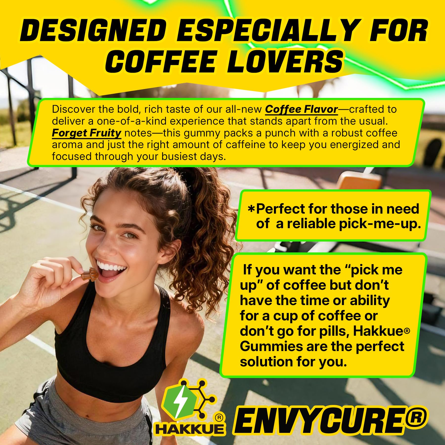 EnvyCure Neuro-Balanced Energy Gummies coffee-flavor chew for daily focus