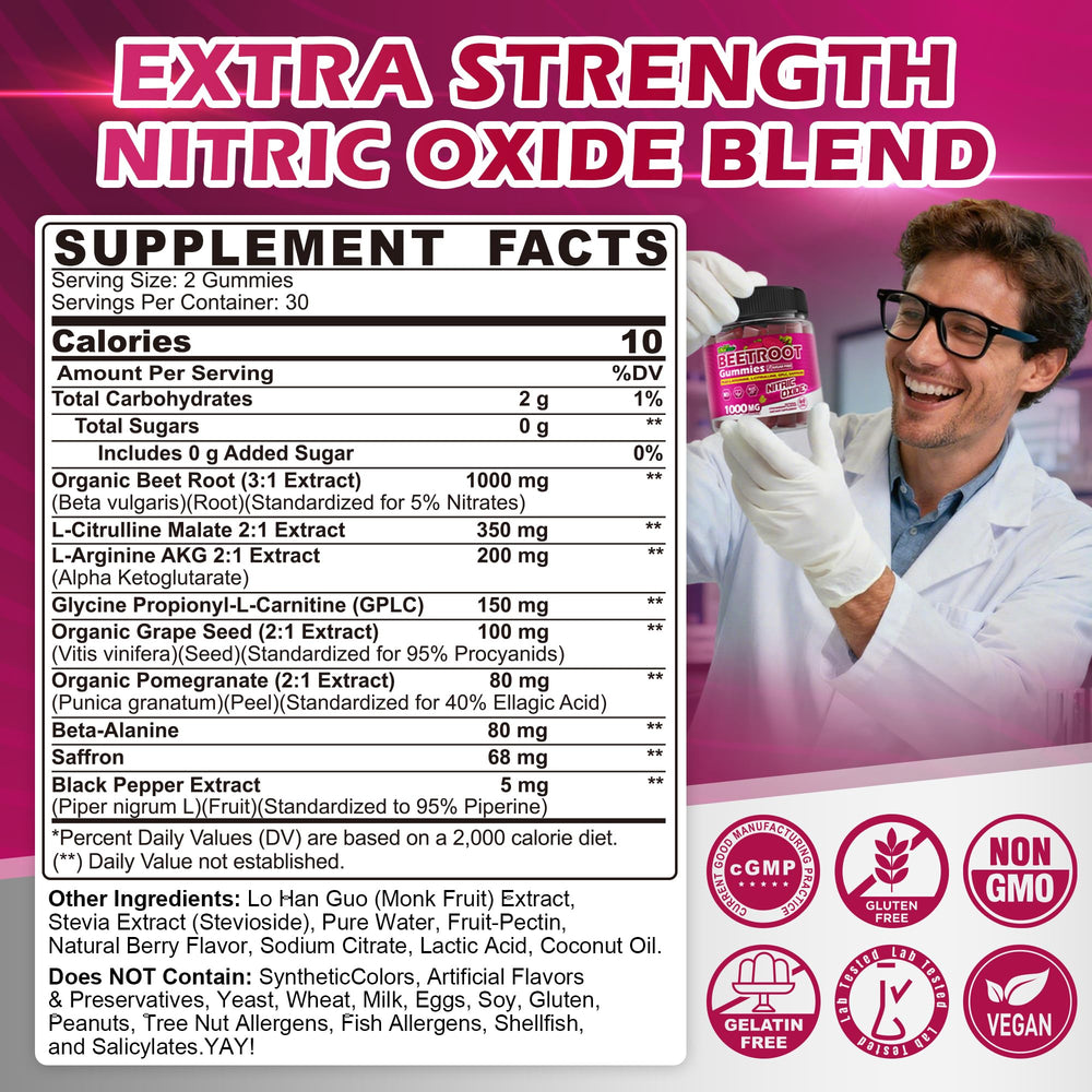 EnvyCure label close-up emphasizes natural nitrates for nitric oxide potential.