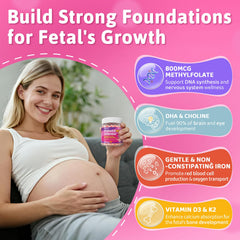 EnvyCure Prenatal label details for easy absorption with methylated vitamins.