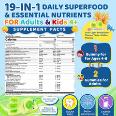 Gummies being poured from bottle to illustrate 19‑in‑1 nutrition for immune, bone, and energy support.