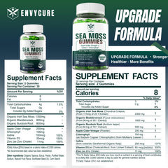 EnvyCure Sea Moss Gummies 2-pack packaging for convenient daily immune support.