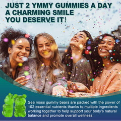EnvyCure Sea Moss Gummies label showing iodine and vitamin D3 ingredients.