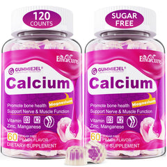 EnvyCure sugar-free calcium citrate gummies with center liquid-filled texture for high absorption.