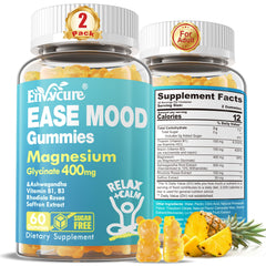 EnvyCure sugar-free magnesium glycinate gummies in a jar promote calm and restful evenings.