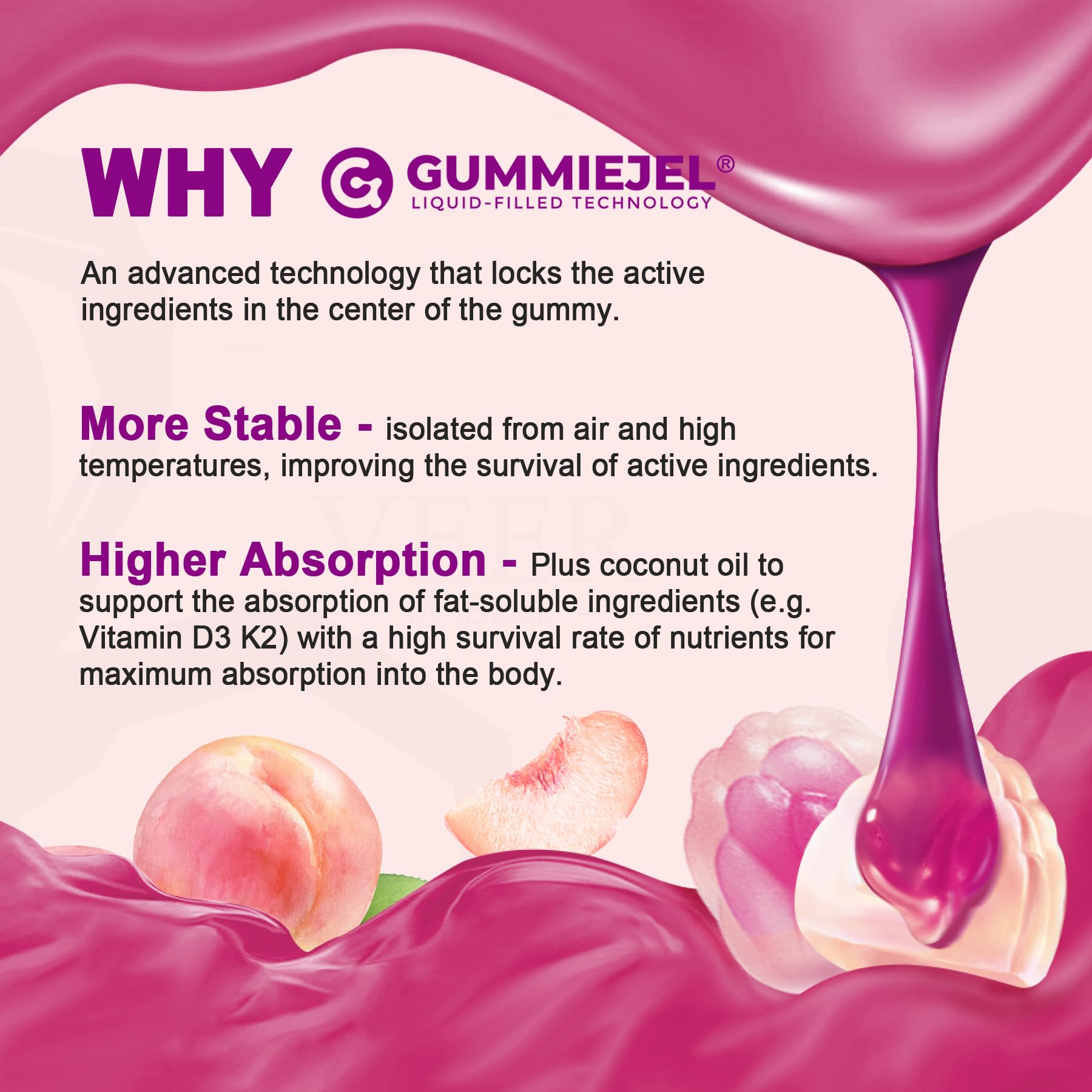 EnvyCure vegan gummies contain no gelatin for plant-based diets.