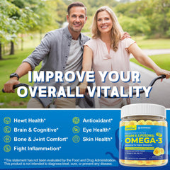 EnvyCure vegan omega-3 gummies label emphasizes sugar-free and algae-based origin