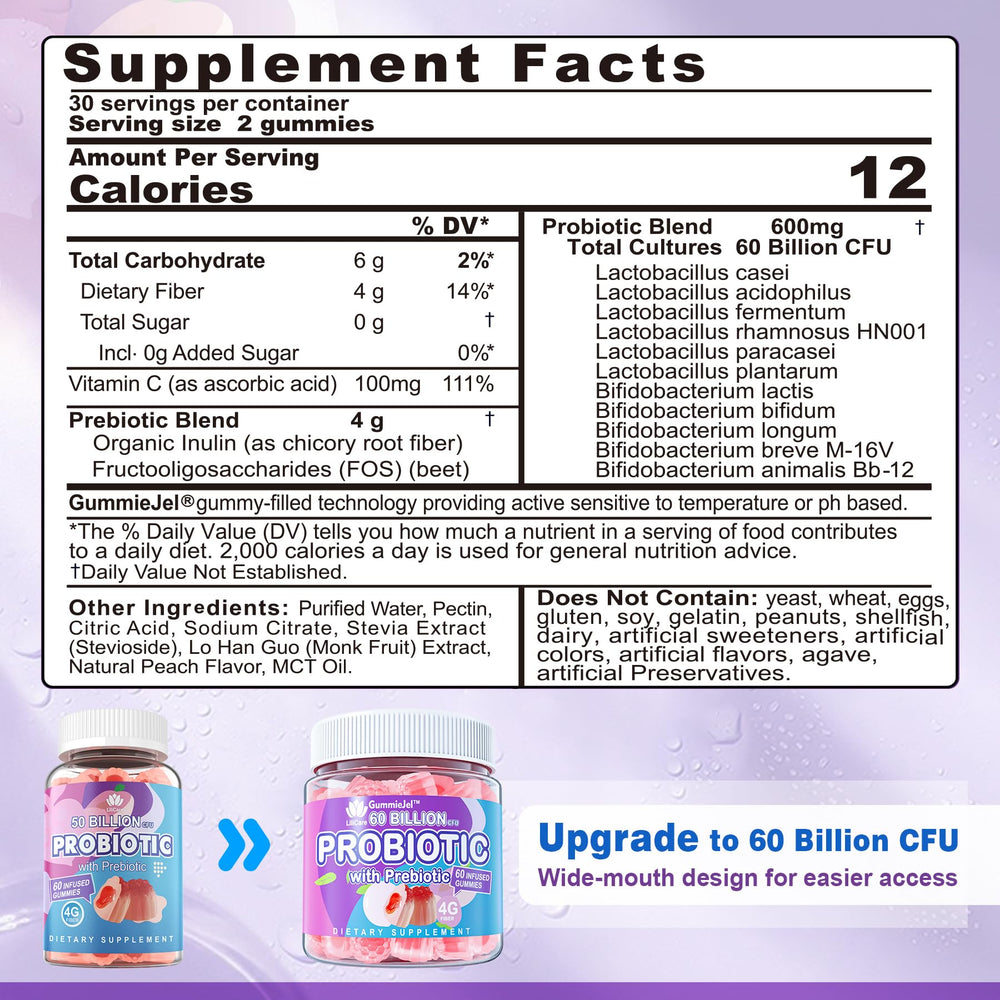 Close-up of EnvyDeal probiotic gummies showing texture and peach flavor