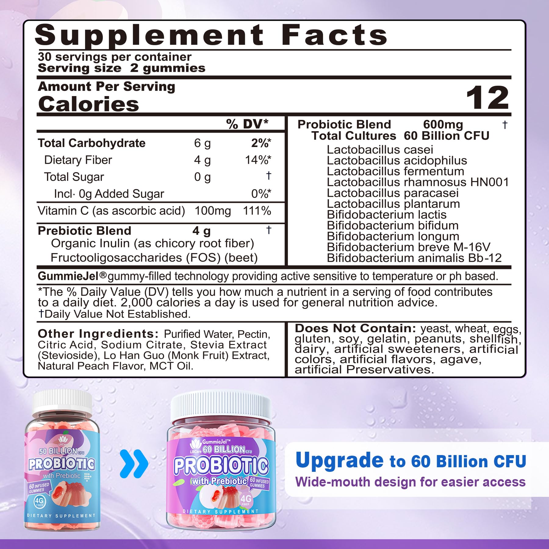EnvyDeal probiotic gummies peach flavor close-up, highlighting tasty convenience.