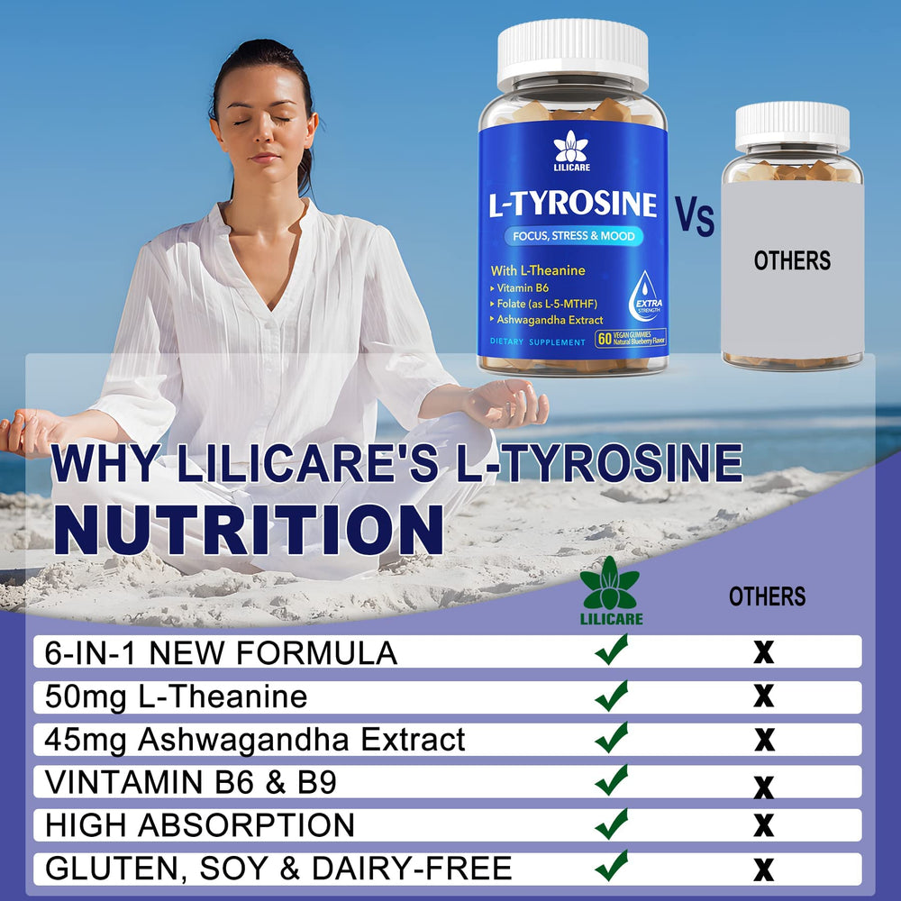 EnvyDeal Tyrosine Gummies vegan, non-GMO formulation for daily cognitive support