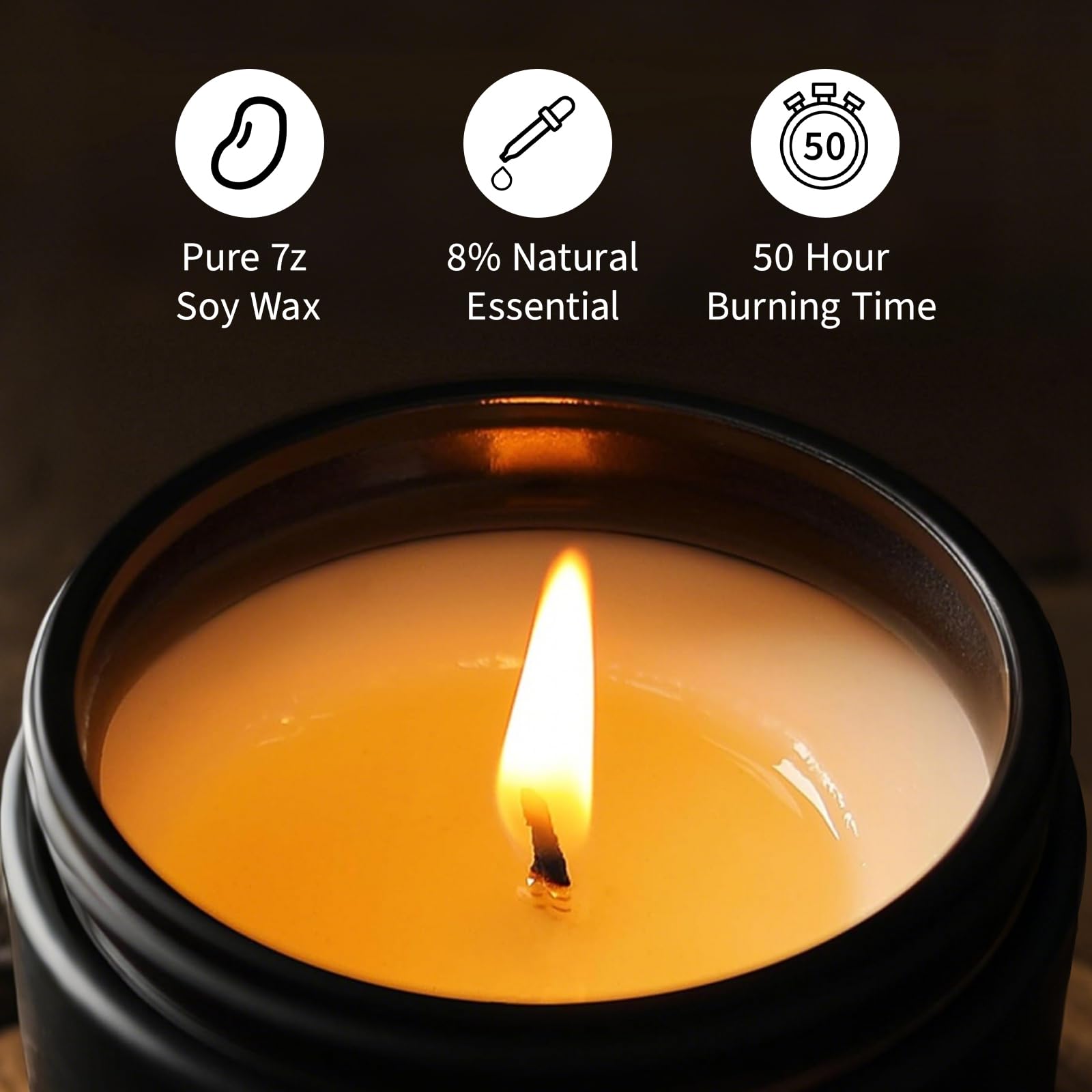 Enwhisco oak-scented candle adds warm luxury to living spaces.