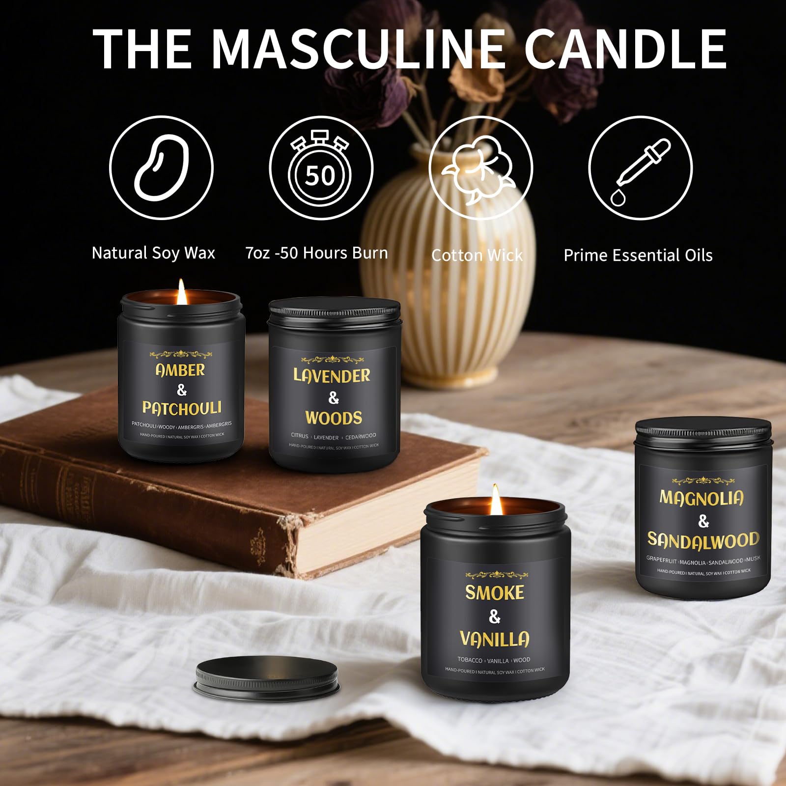 Enwhisco 4-pack gift set provides long burn times for relaxing nights