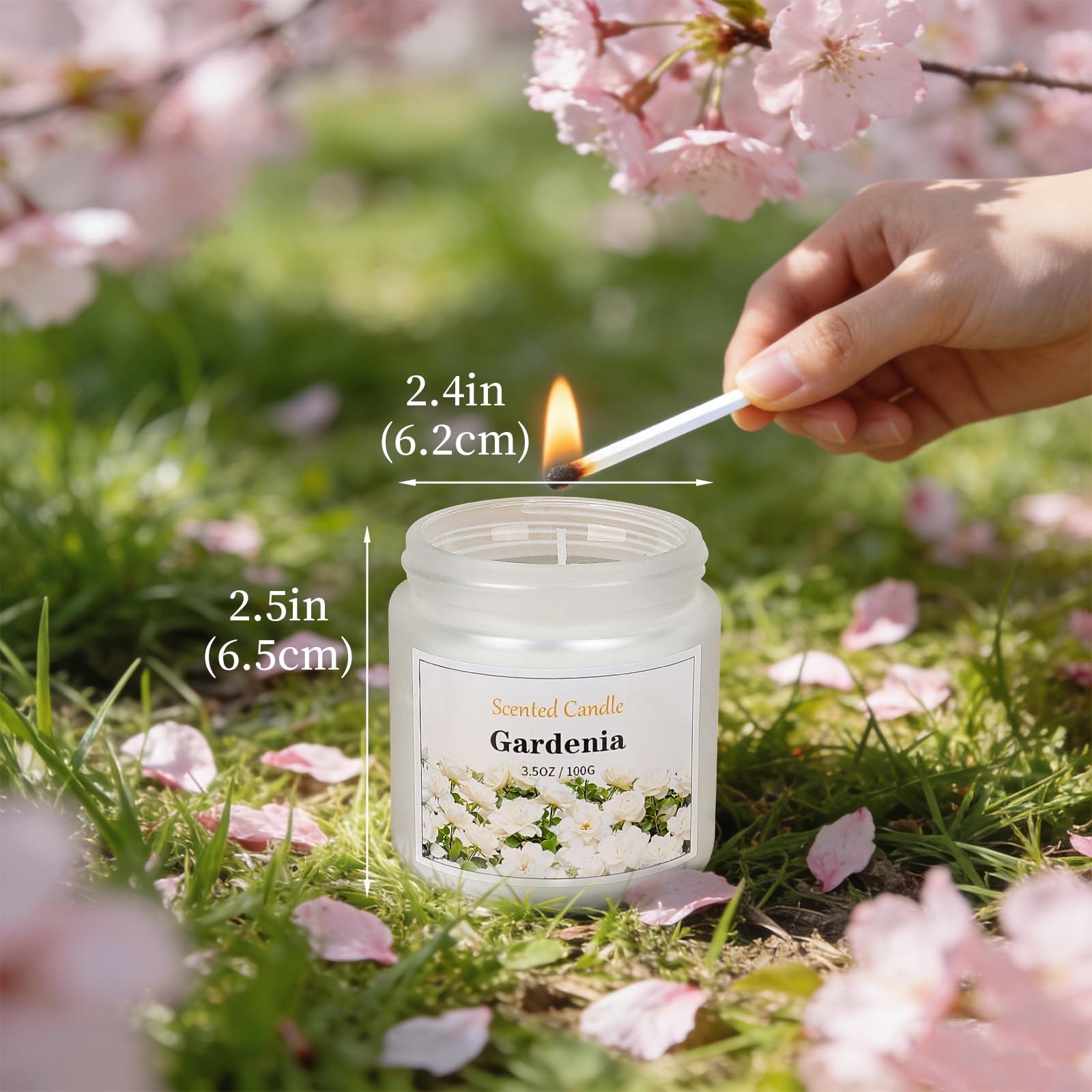Enwhisco Spring Candle Set fresh cut grass scent energizes spaces
