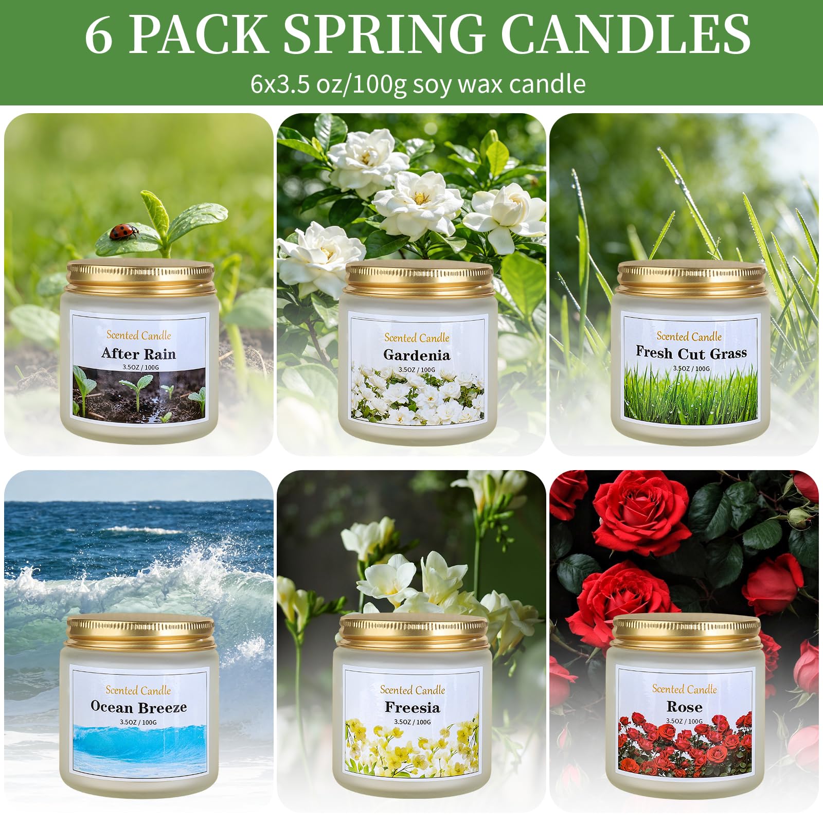 Enwhisco Spring Candle Set with rose scent creates romantic mood