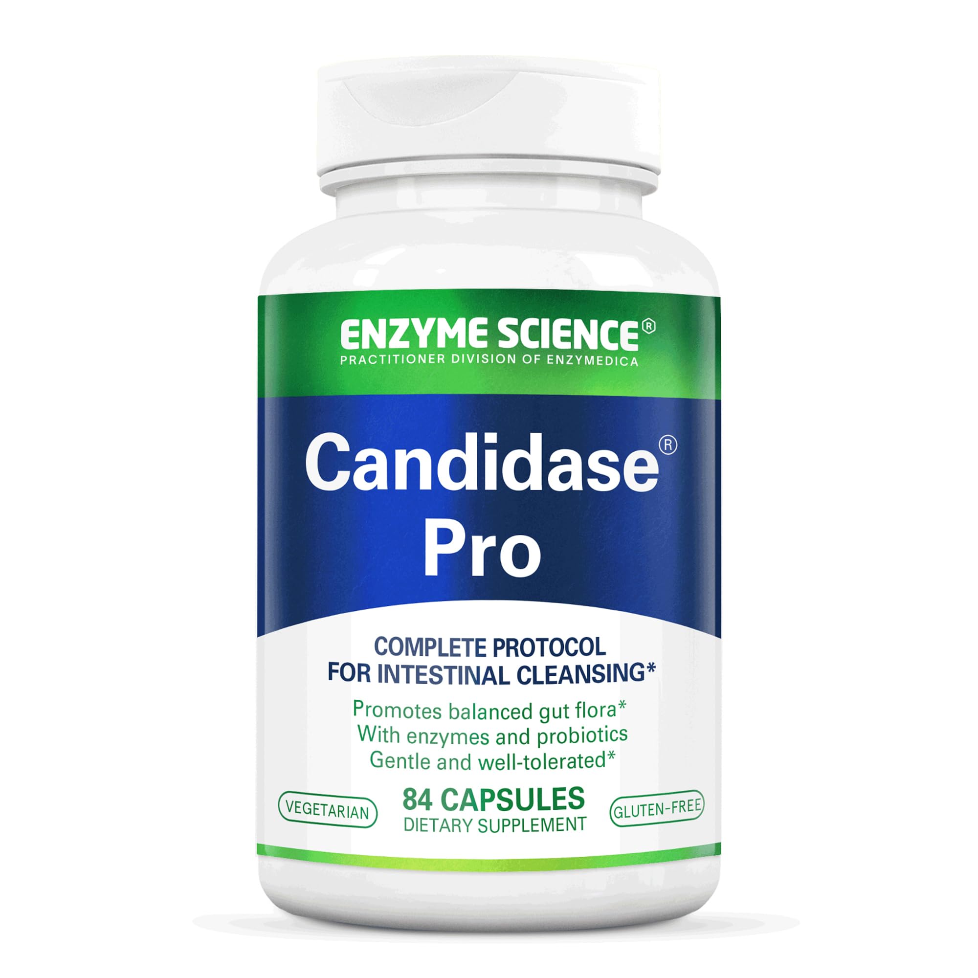 Enzyme Science Candidase Pro bottle label for daily gut support